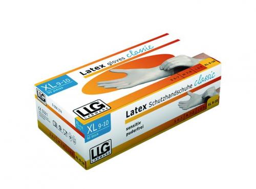 LLG jednorázové rukavice třídaic, Latex, bez pudru