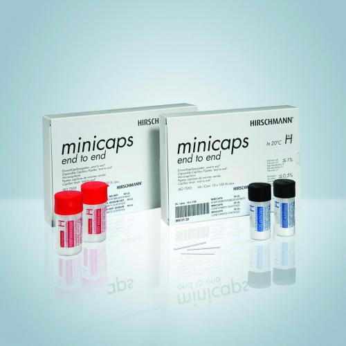 Disposable Capillary pipettes, DURAN®, minicaps® end-to-end, Na-hep