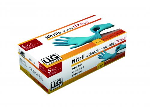 LLG jednorázové rukavice strong, nitril, bez pudru
