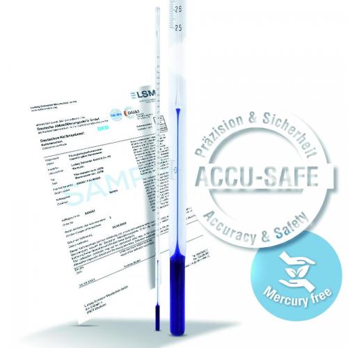 přesné teploměry ACCU-SAFE, similar ASTM, bez olova, se stonkem
