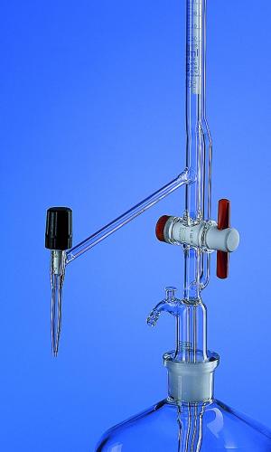 automatická byreta, Pelletův patent, borosilikátové sklo 3.3, třída AS, s kohoutem