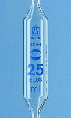 nedělené pipety, třída AS, AR-sklo®, 1 marking, modrá stupnice