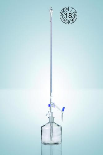 automatická byreta dle Pelleta, s PTFE-spindle a střední kohout, třída AS, DURAN®