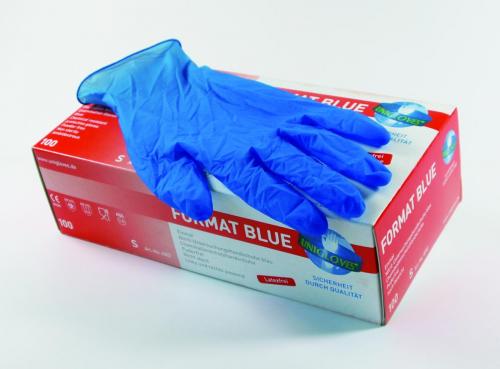 jednorázové rukavice Format Blue, nitril, bez pudru
