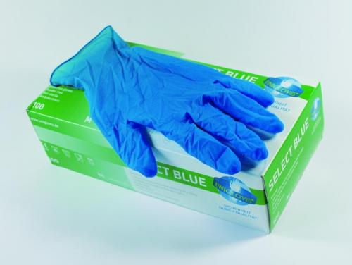 jednorázové rukavice Select Blue, Latex, bez pudru