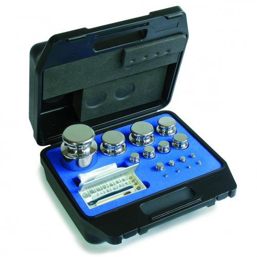 Weight sets, válcové shape, polished nerezová ocel, plastic case, třída E2