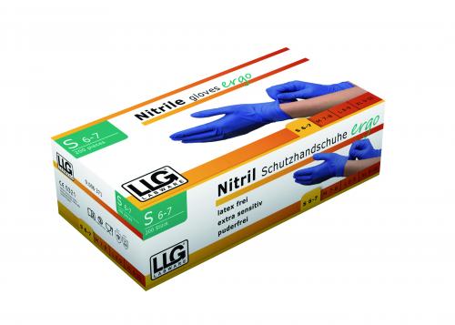 LLG jednorázové rukavice ergo, nitril, bez pudru