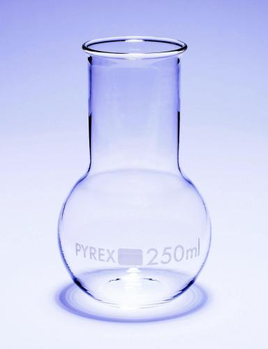 varné baňky, ploché dno, širokohrdlé, Pyrex®