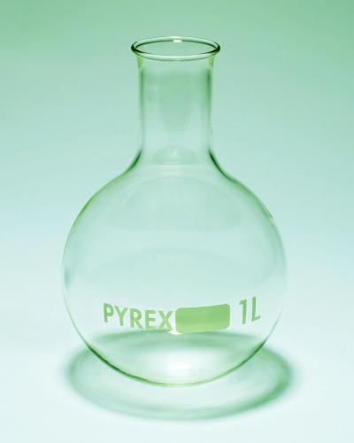 varné baňky, kulaté dno, uzkohrdlé, Pyrex®